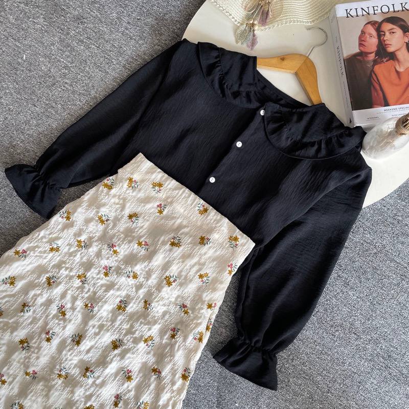 ATASAN / BLOUSE HITAM DAN ROK SET