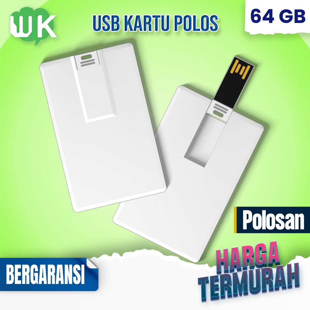 Flashdisk Kartu 64 GB - USB FD Flash Disk Card 64GB - Flashdisk Polos