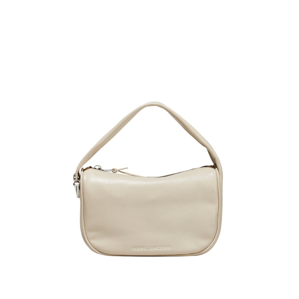 MARC JACOBS Pushlock Leather The Mini Hobo Cloud White
