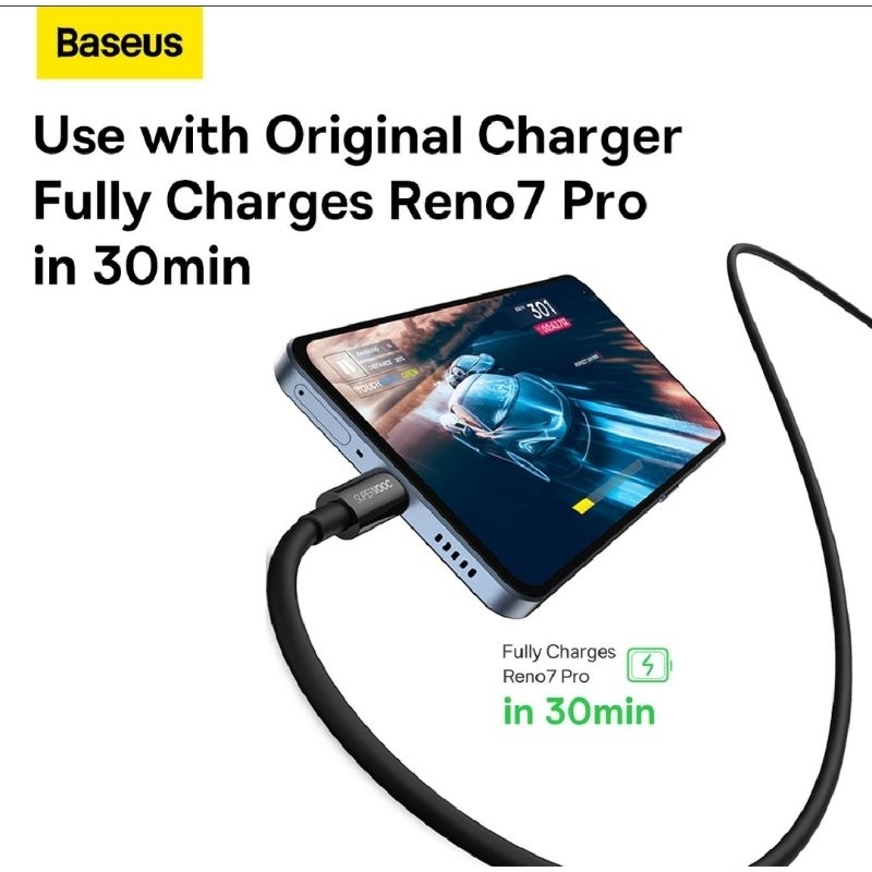 Baseus Superior USB Type C Android Super VOOC Fast Charging Quick Cable