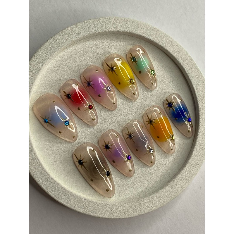 COLORFULL PRESS ON NAILS