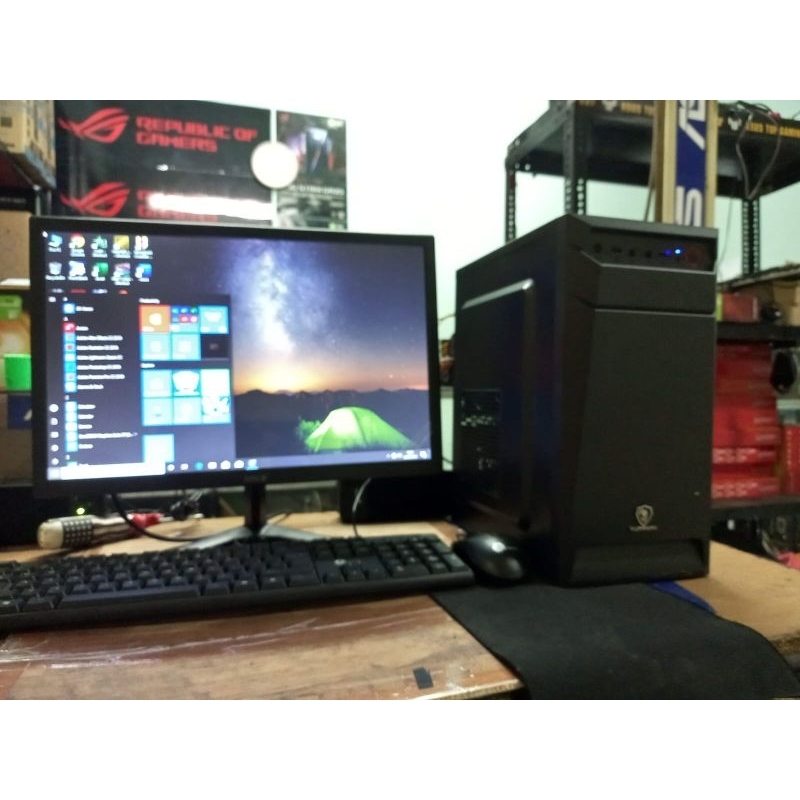 Paket komplit Cpu intel core i3 10100 + led 19 inci