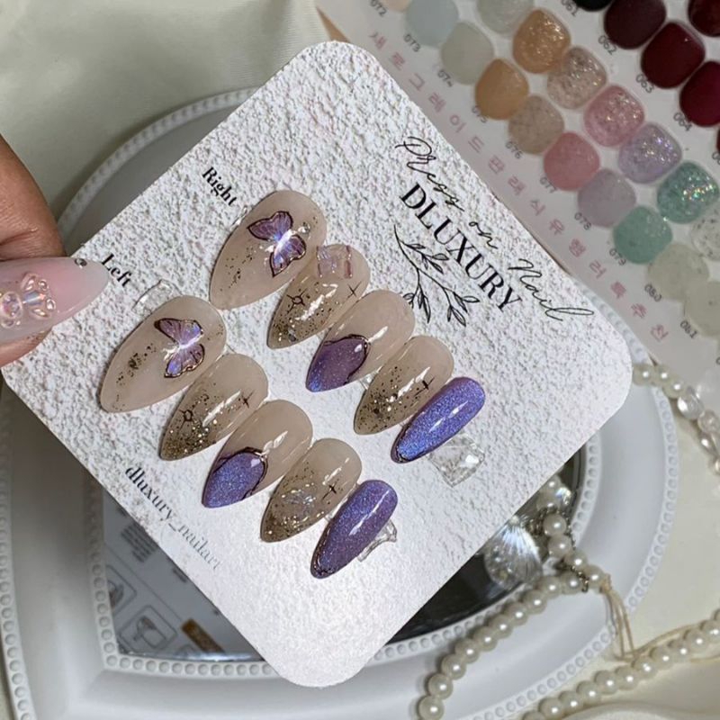 Press on nails  ButterflyGalaxy cateye