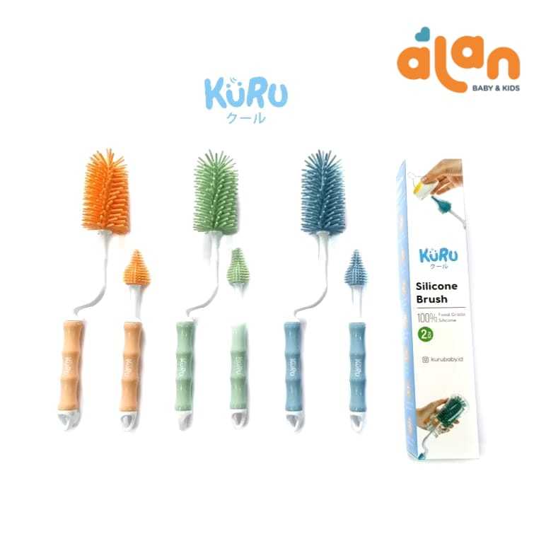Kuru 2pcs Silicone Bottle Brush KR-SBB