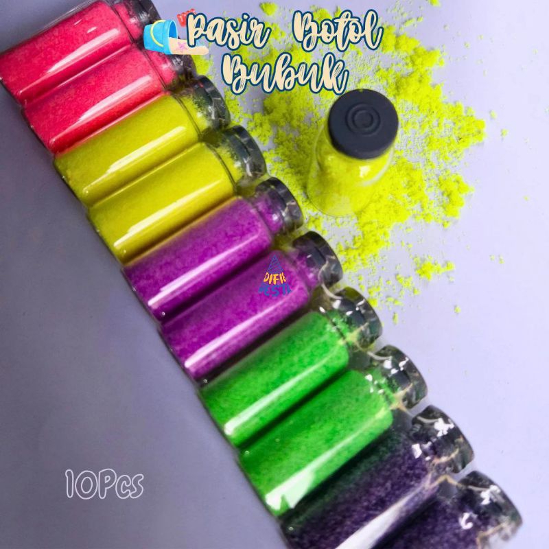10Pcs Mainan pasir botol warna warni