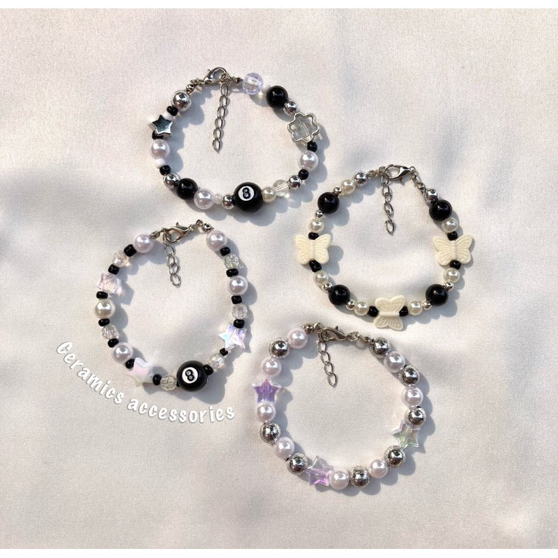 Black metal series bracelets