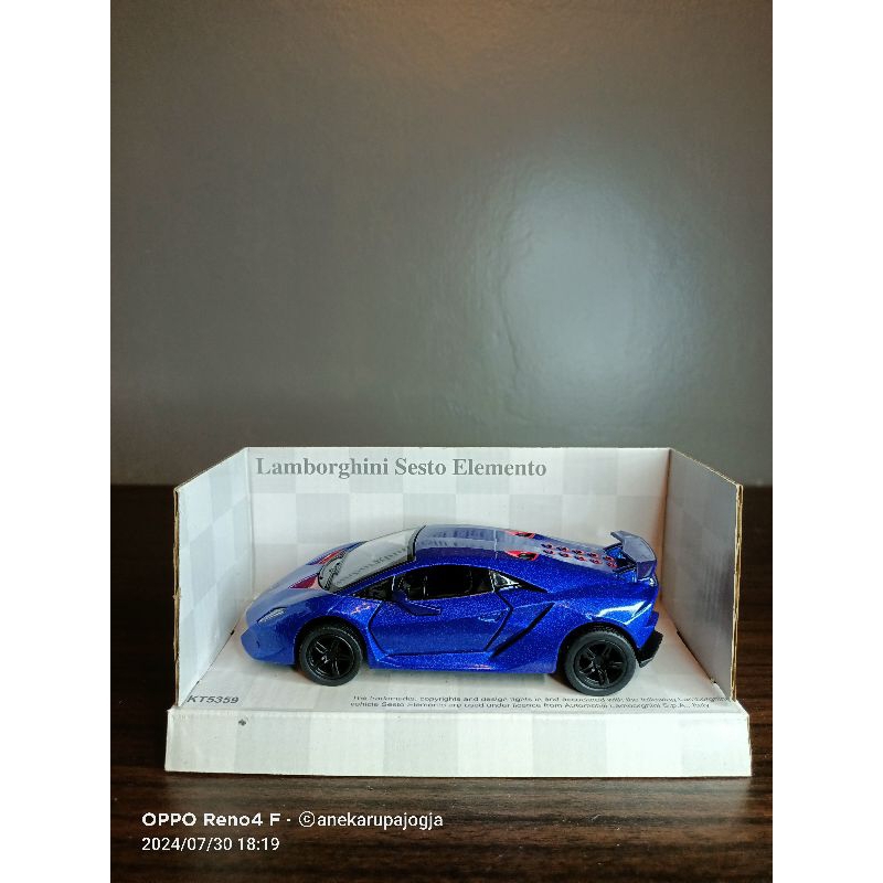 diecast kinsmart lamborghini sesto elemento biru