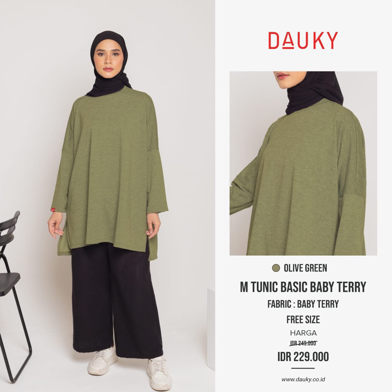 M tunic basic baby terry dauky tunik dauky