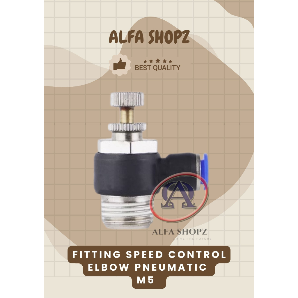 FITTING SPEED CONTROL / FLOW CONTROL ELBOW DRAT LUAR M5 INCHI SIZE 5mm