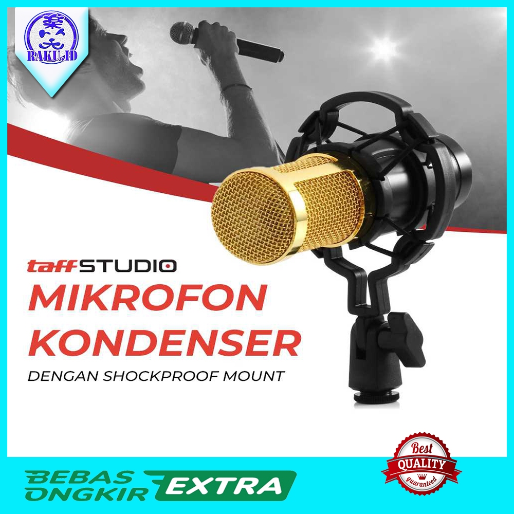 Mikrofon Kondenser Studio dengan Shockproof Mount