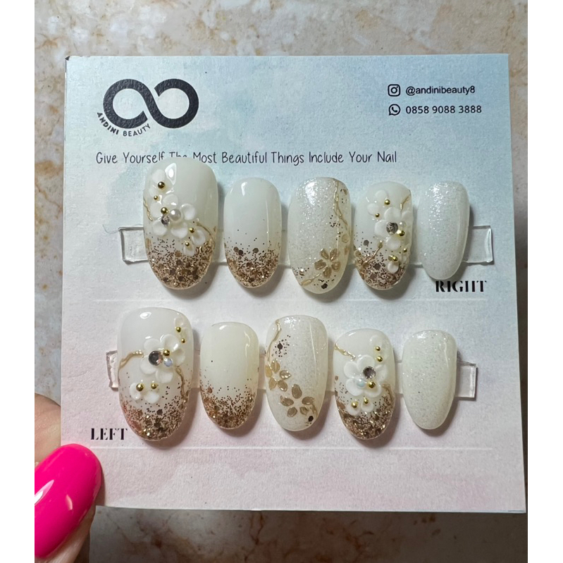 WEDDING NAILS / HAND MADE PRESS ON NAILS