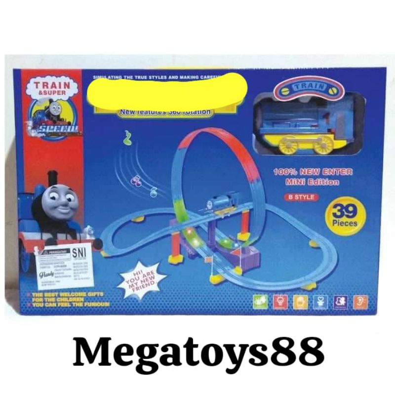 Mainan Anak Train Speed halilintar / roller coaster 360 rotation