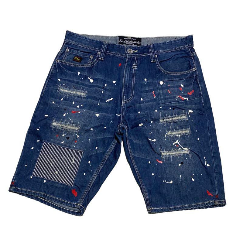 RealBvoice ripped splatter shortpant