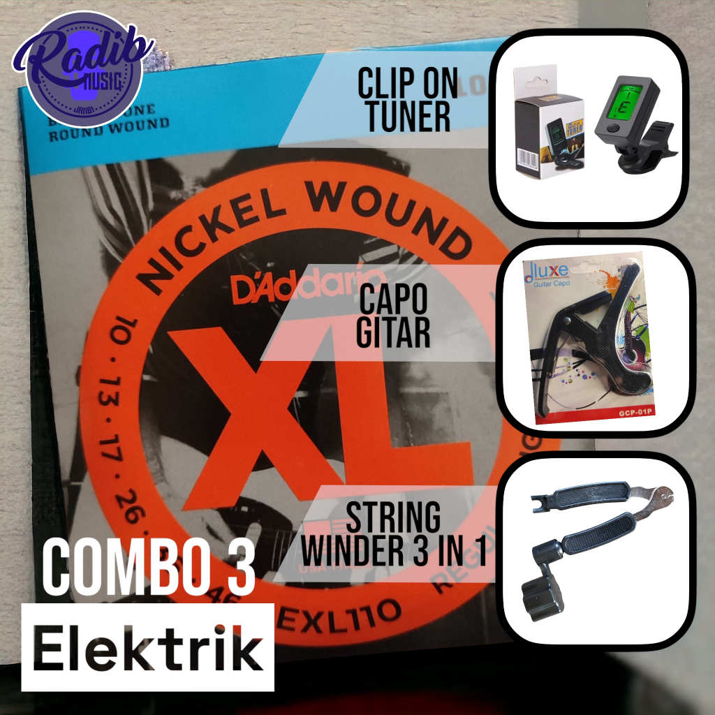 paket aksesoris gitar elektrik