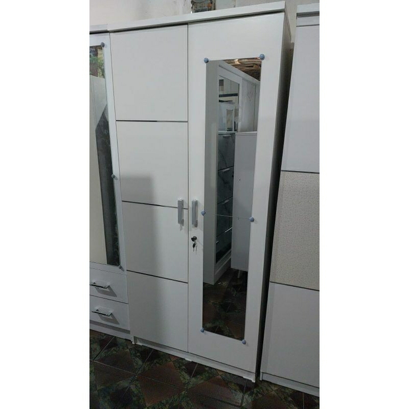 lemari 2 pintu full putih