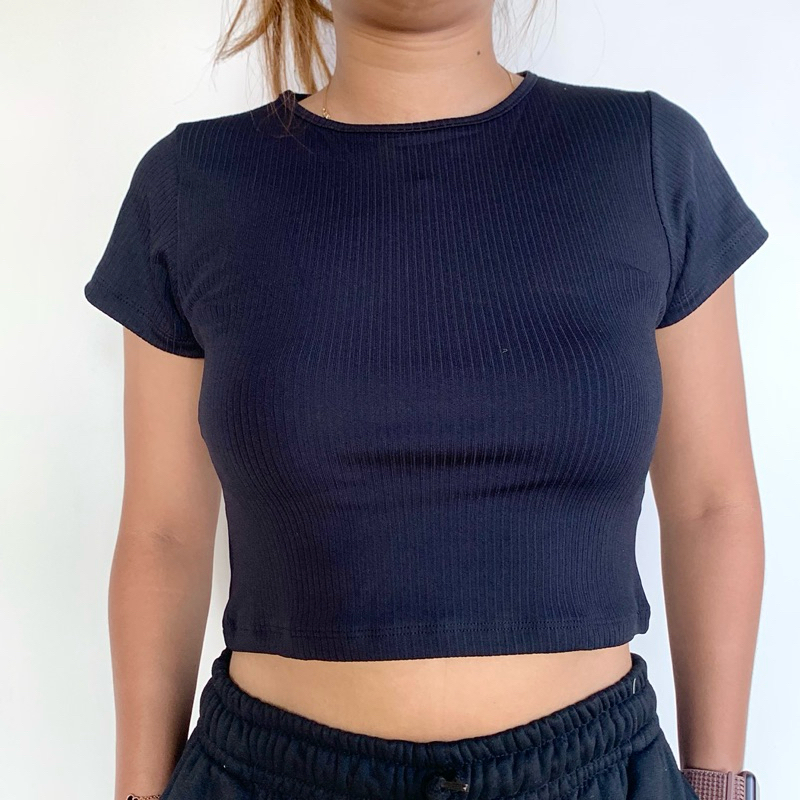 SUMMUR Basic Tee Croptop Atasan Wanita Kaos