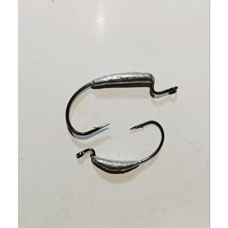 worm hook pipih ukuran 1# dan 2/0