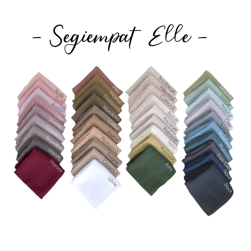 Plain square hijab segiempat  empat polos polycotton