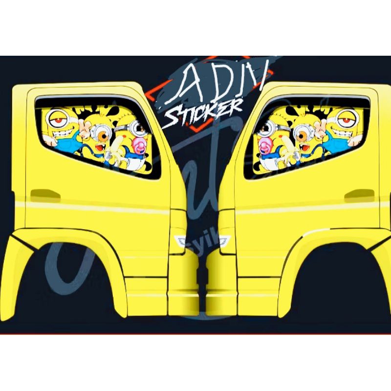 sticker kaca samping canter(one way)