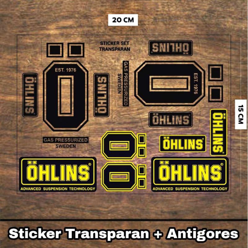 Sticker set transparan Ohlins