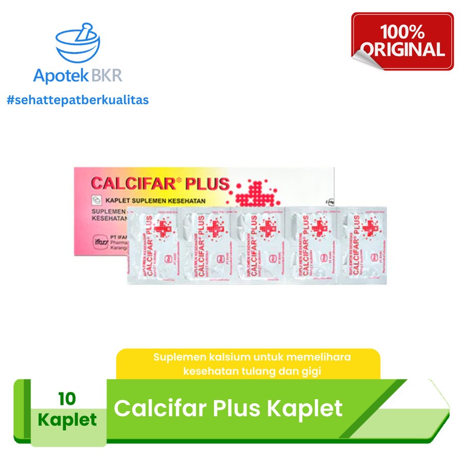 Calcifar Plus 10 Kaplet - Suplemen Kalsium dan Vitamin D3