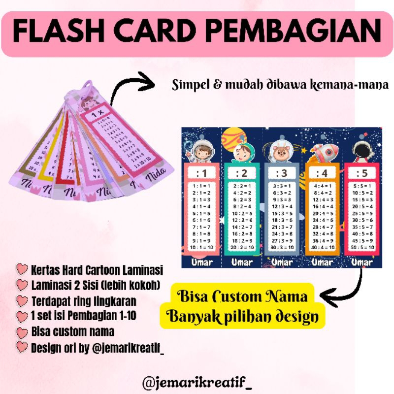 FLASH CARD PEMBAGIAN | PREMIUM
