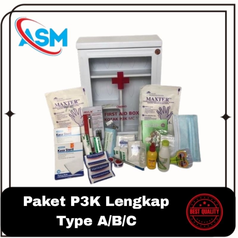 Paket P3K + Isi Lengkap Type A/B/C