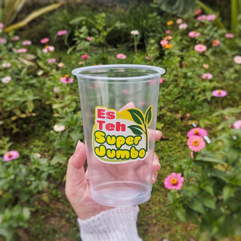 Stiker label es teh super jumbo