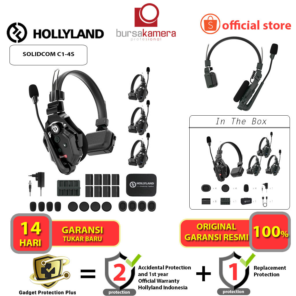 Hollyland Solidcom C1-4S Full-Duplex Wireless DECT Intercom System with 4 Headsets (1.9 GHz)