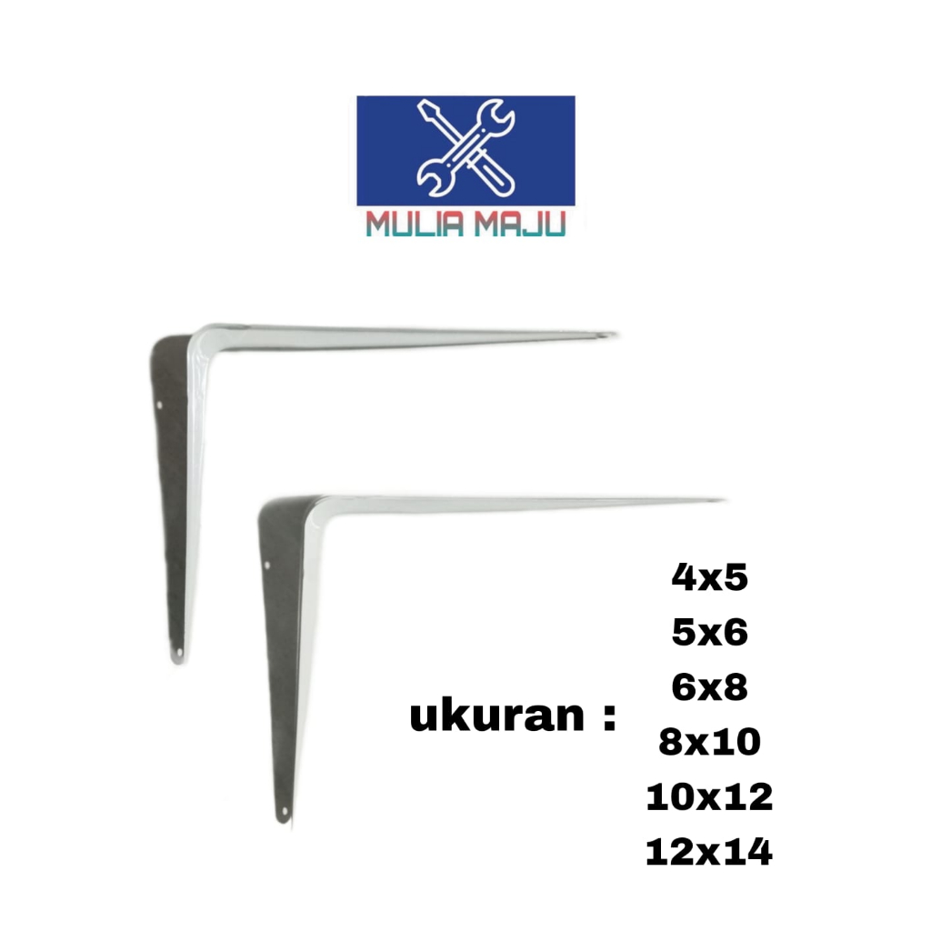 Siku Rak Besi L Putih / Shelf Bracket