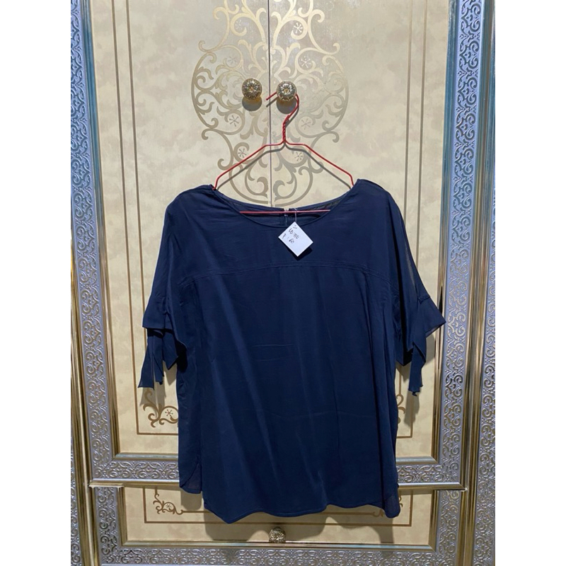 baju atasan blouse navy