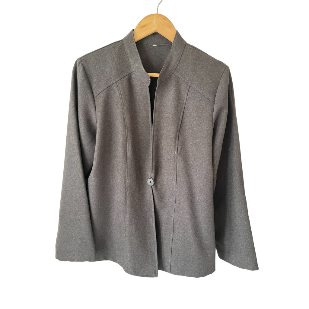 NOBRAND Ladies Simple Grey Blazer