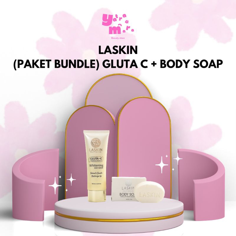 PAKET BUNDLE LASKIN GLUTA C + BODY SOAP