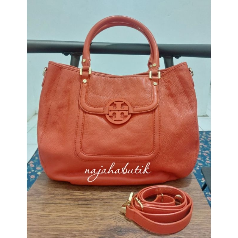 tas tory burch amanda orange original authentic preloved second