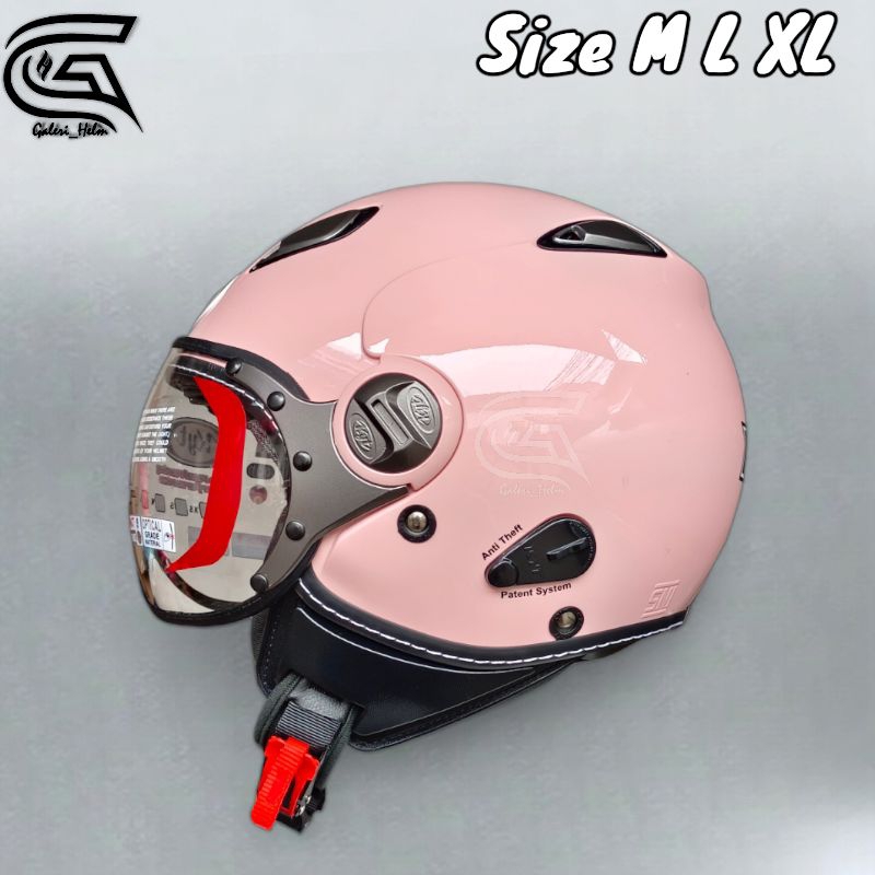 HELM KYT ELSICO SOLID PICH PINK|HALF FACE RETRO