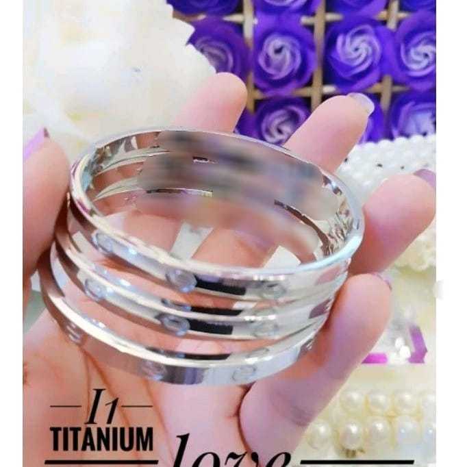 Titanium Gelang Silver d1667