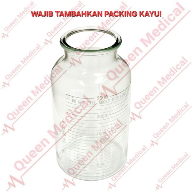Botol Kaca Suction Pump 2500ml GEA (Tanpa Tutup)