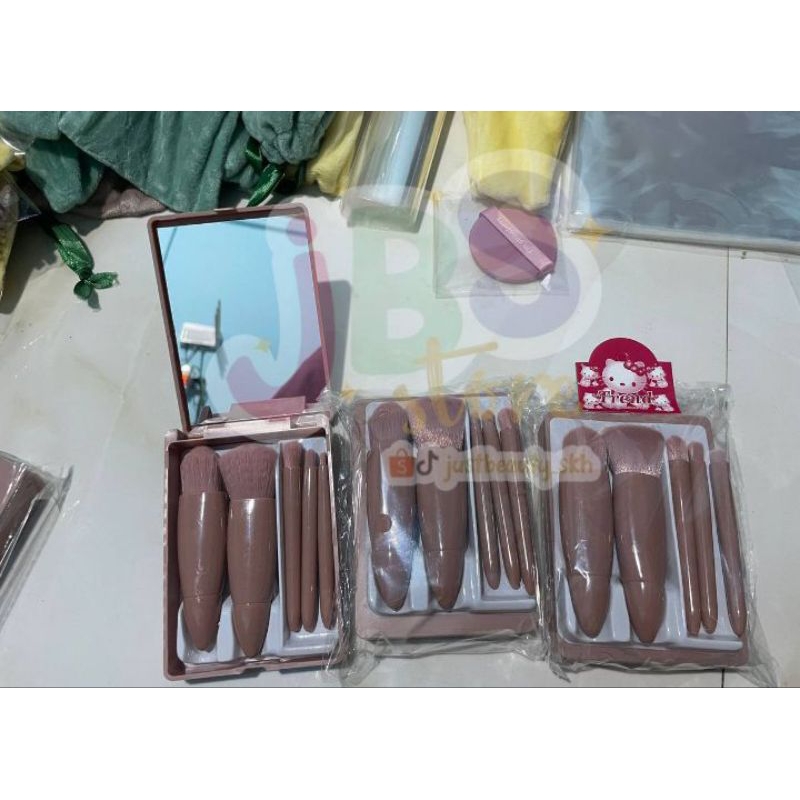 set kuas makeup isi 5 + cermin