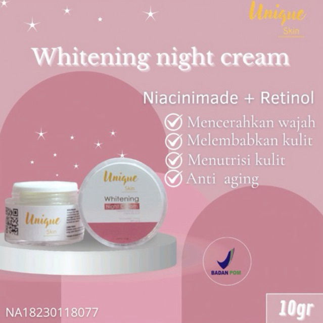 Unique whitening night cream