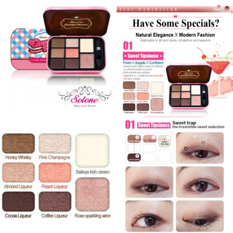 Solone Eyeshadow Kit1 pallette 8 warna