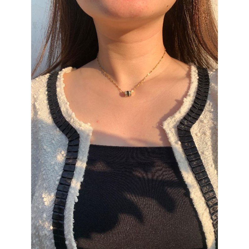 Kalung Titanium Tabung Permata