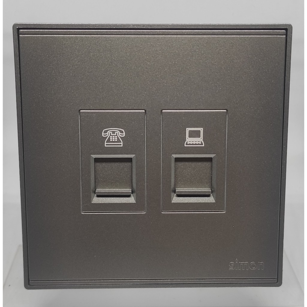 SIMON E6 GREY OUTLET TELEPON / OUTLET DATA CAT 5