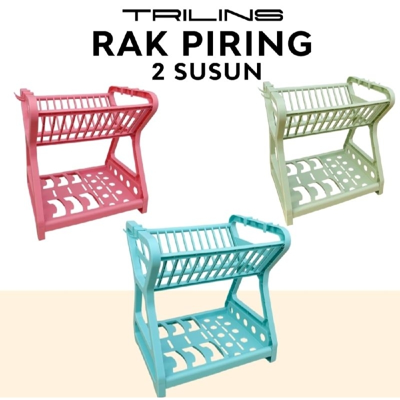 Rak piring plastik 2 susun