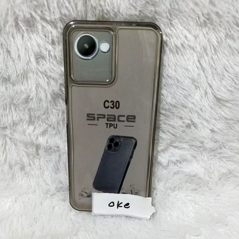 SOFTCASE CLEAR BLACK REALME C30 SPACE TPU