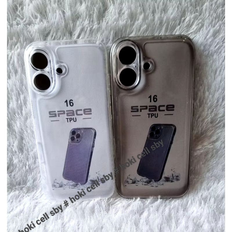 SoftCase Clear Hitam IPH 16  Cesing Cover
