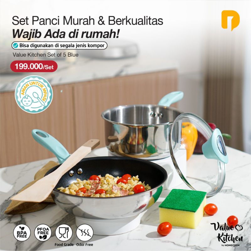 Value kitchen Set of 5 Blue