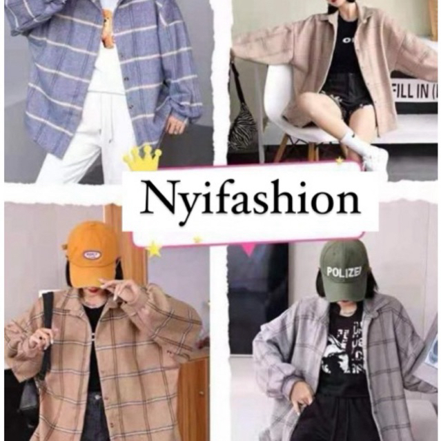 Flannel korean oversize import premium