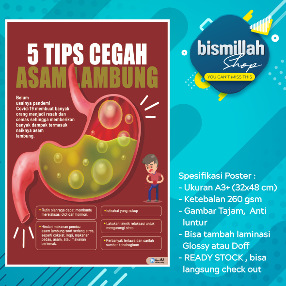 Poster 5 Tips Cegah Asam Lambung