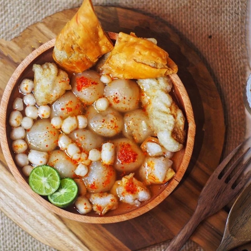 Baso Aci Lemak Toping Pangsit