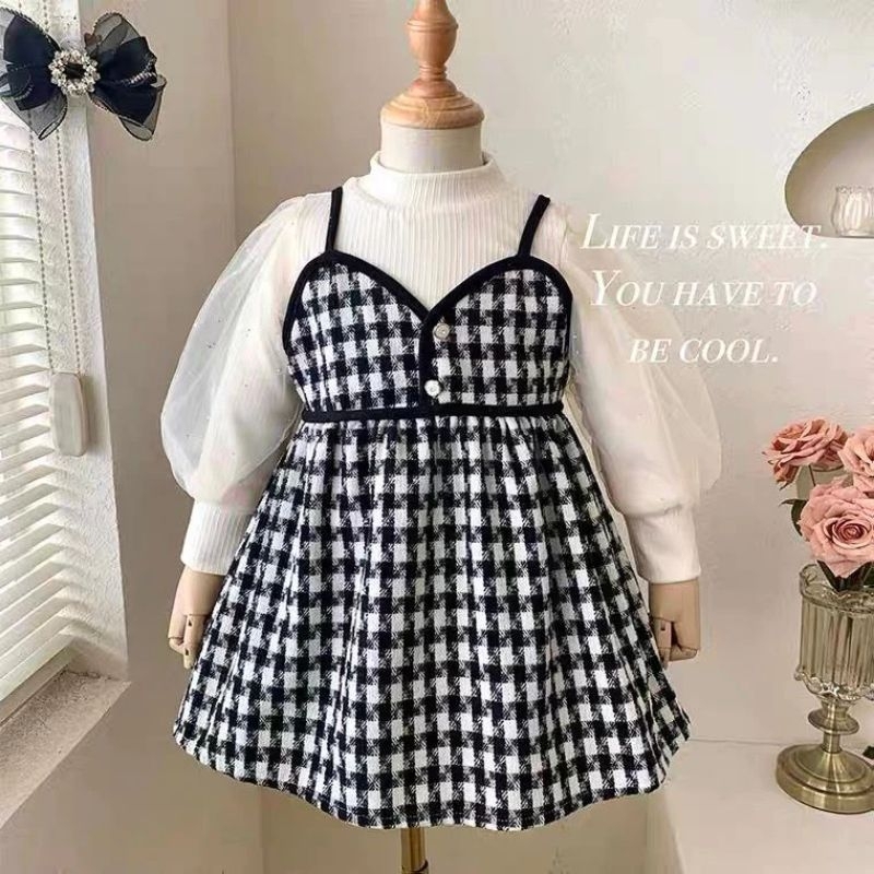 dress import hitam putih